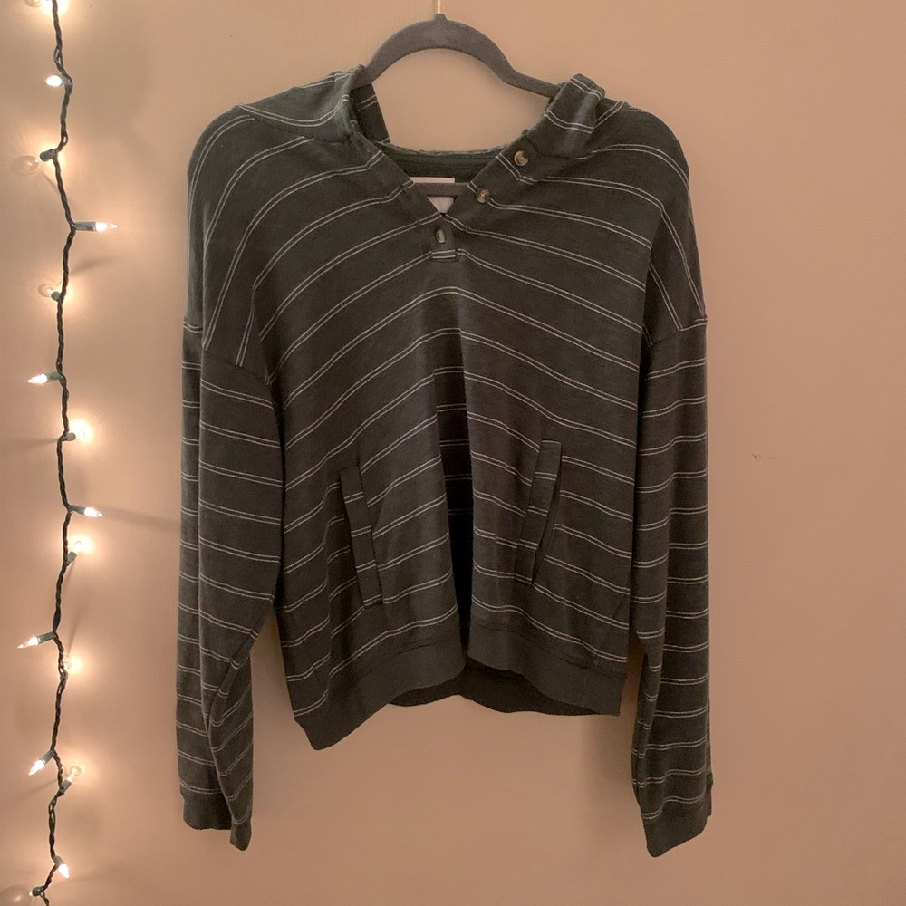 Aerie striped hoodie button down